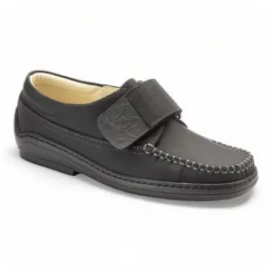 2513e - Black Sahara Leather Velcro for Boy by London Kids