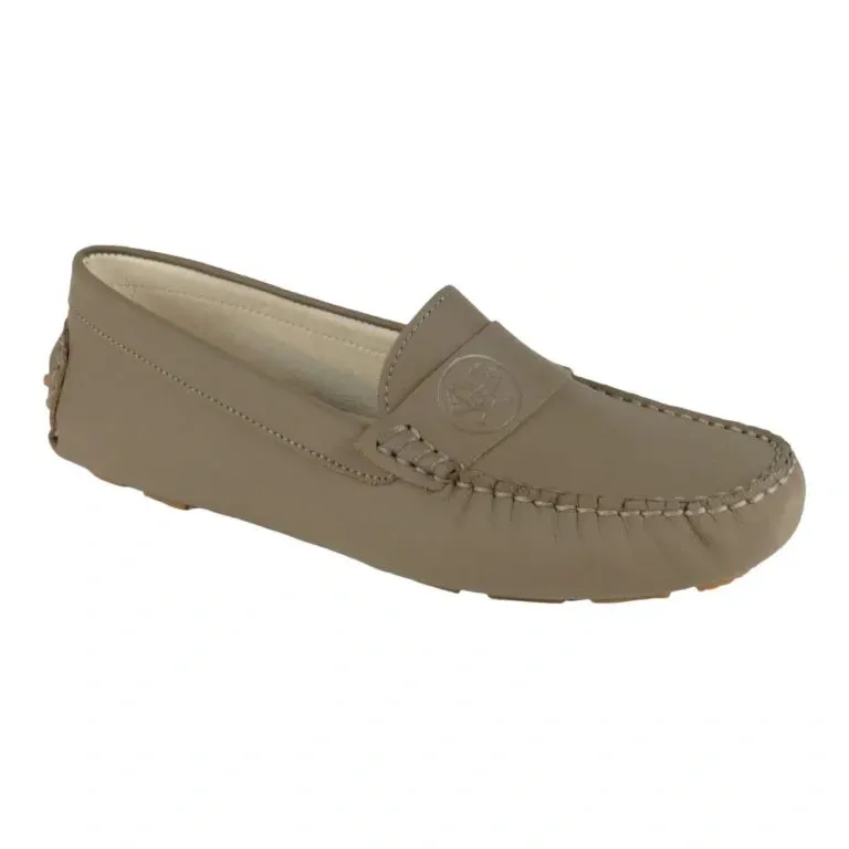 2581 - Taupe Sahara Leather Soft Loafer for Girl by London Kids