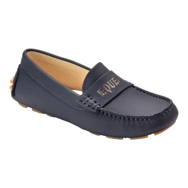 2627 - Navy Sahara Leather Soft Loafer for Girl by London Kids