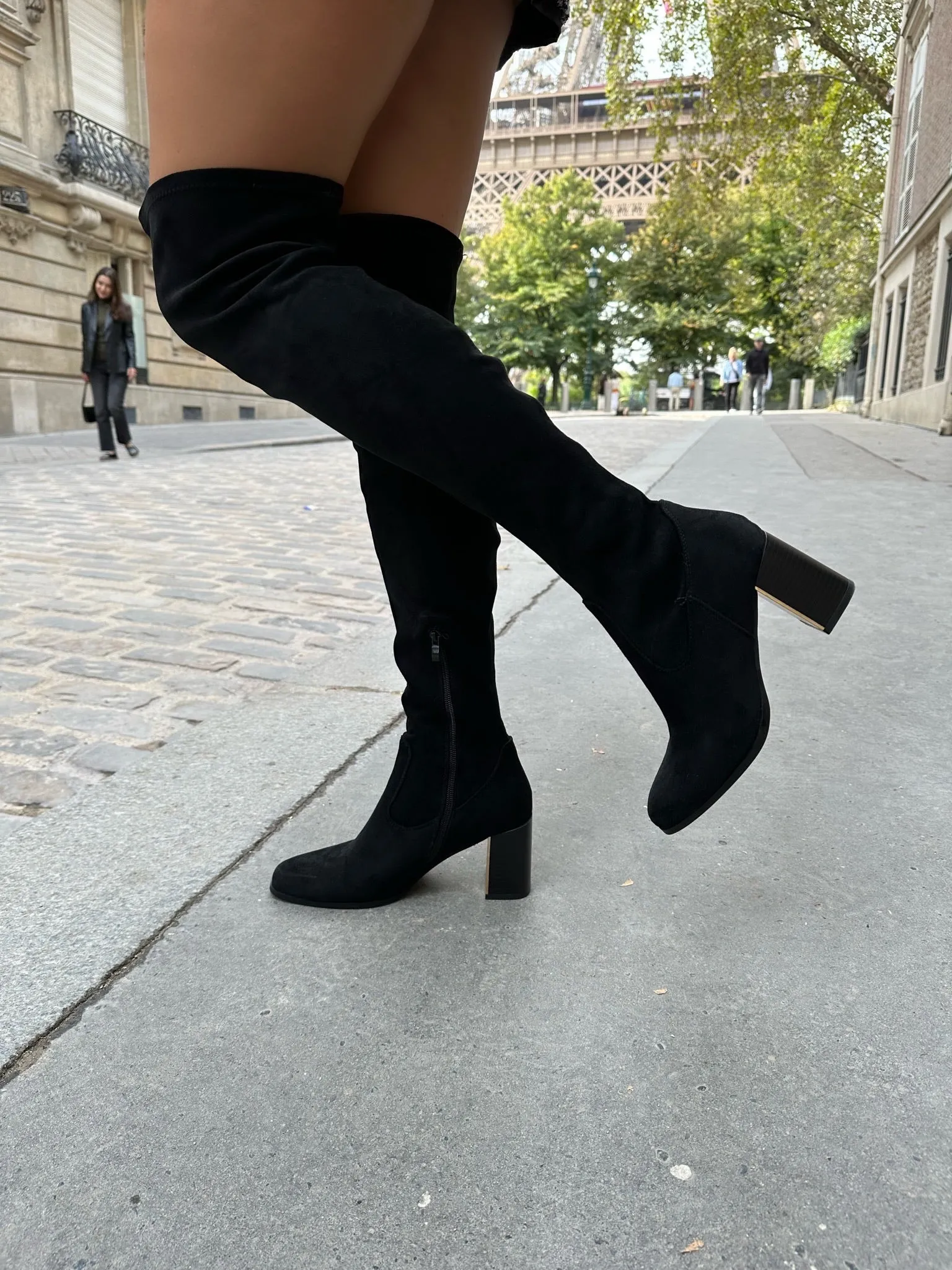 AMBER TURNER 'Ç'EST LE VIE' BLACK SUEDE OVER THE KNEE BOOTS