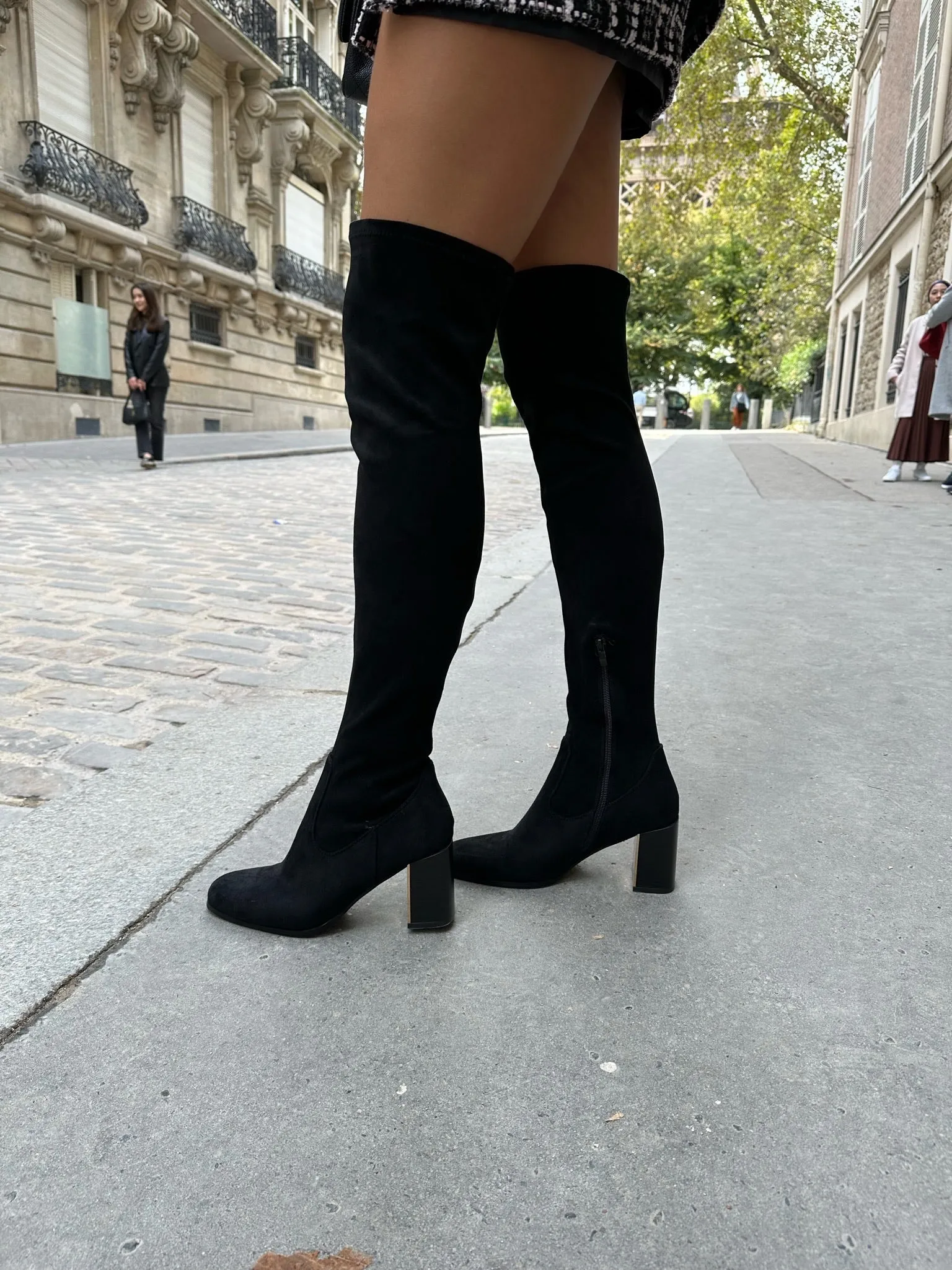 AMBER TURNER 'Ç'EST LE VIE' BLACK SUEDE OVER THE KNEE BOOTS