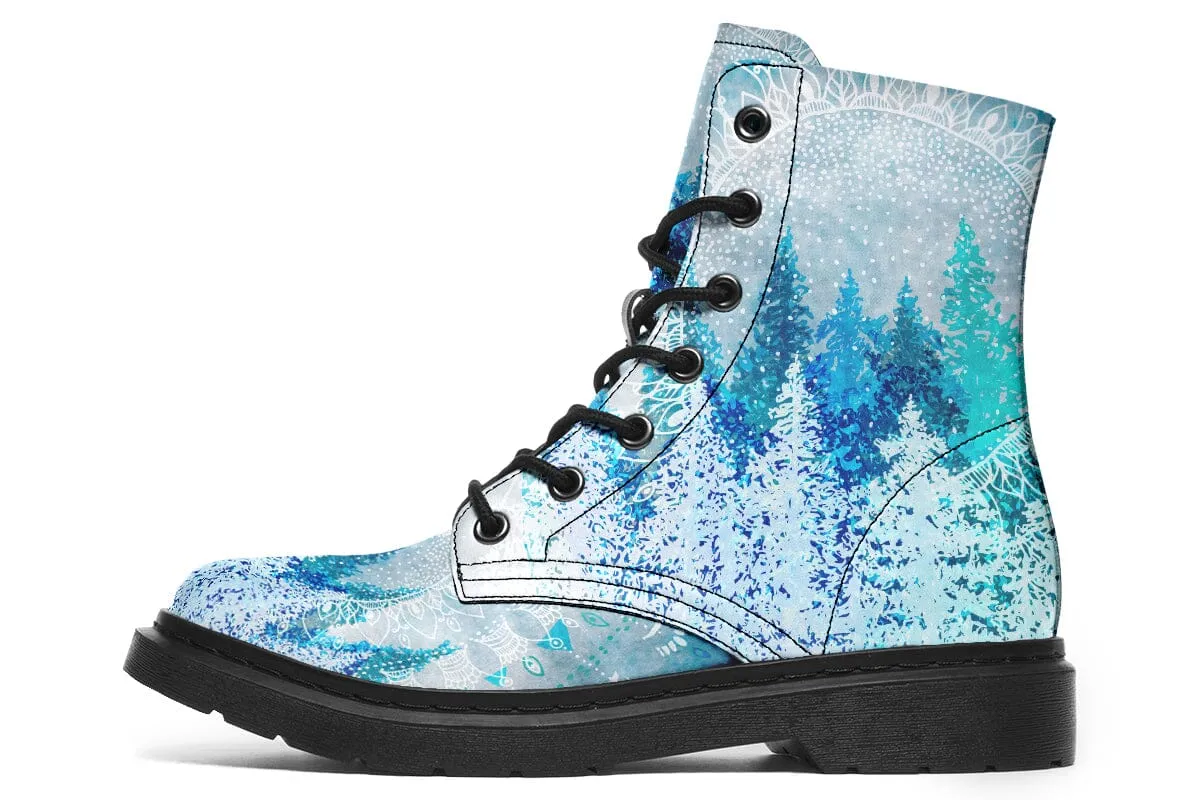 Among The Pines Mandala Combat Boots