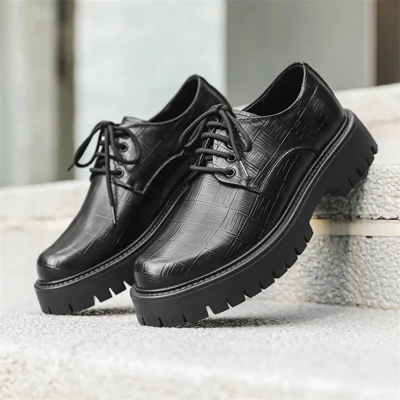 Amozae- Sejong Textured Derby Shoes