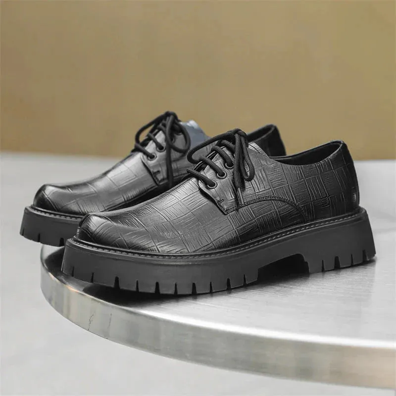 Amozae- Sejong Textured Derby Shoes