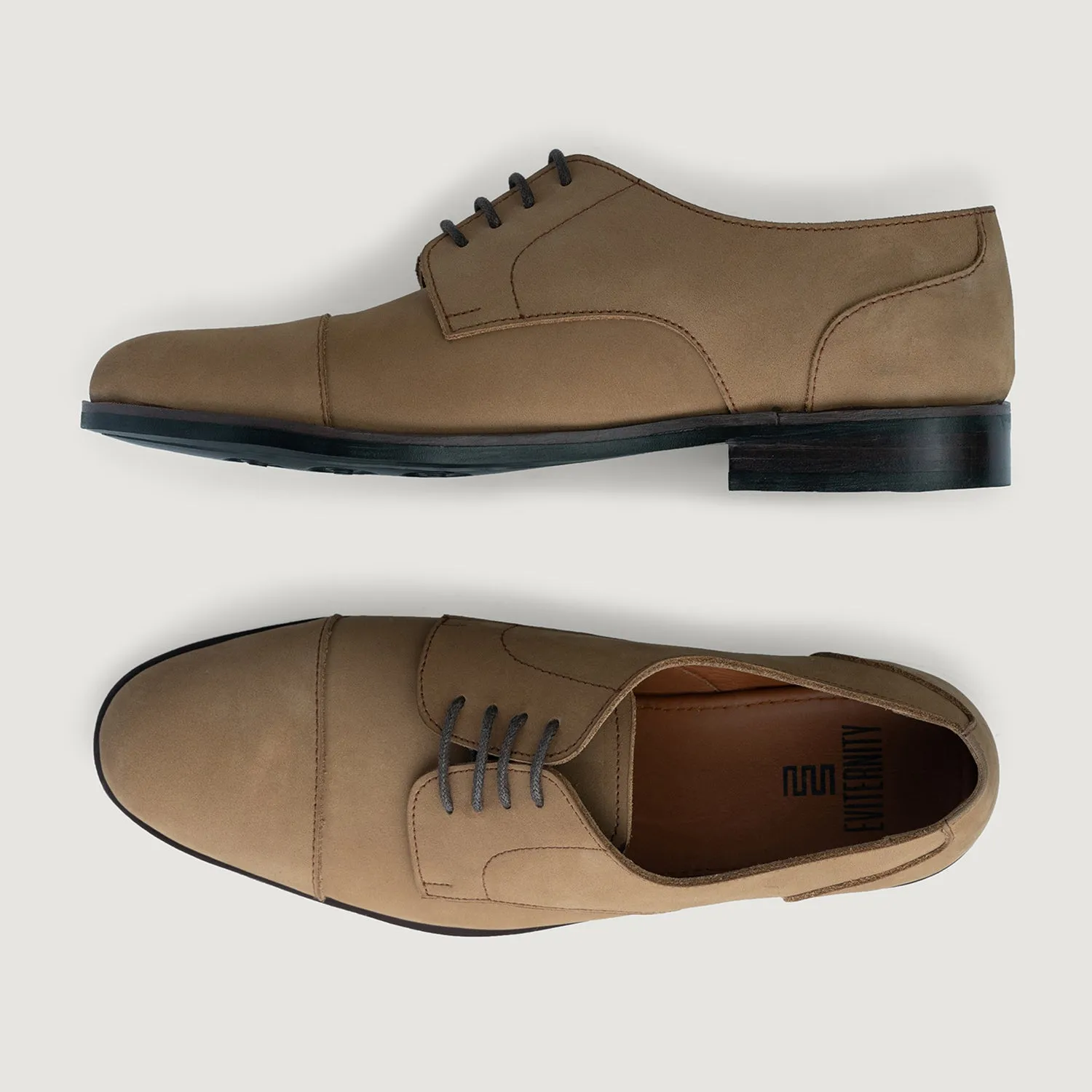 Attorney Derby Brown Nubuck Leather Shoes - StudGuard