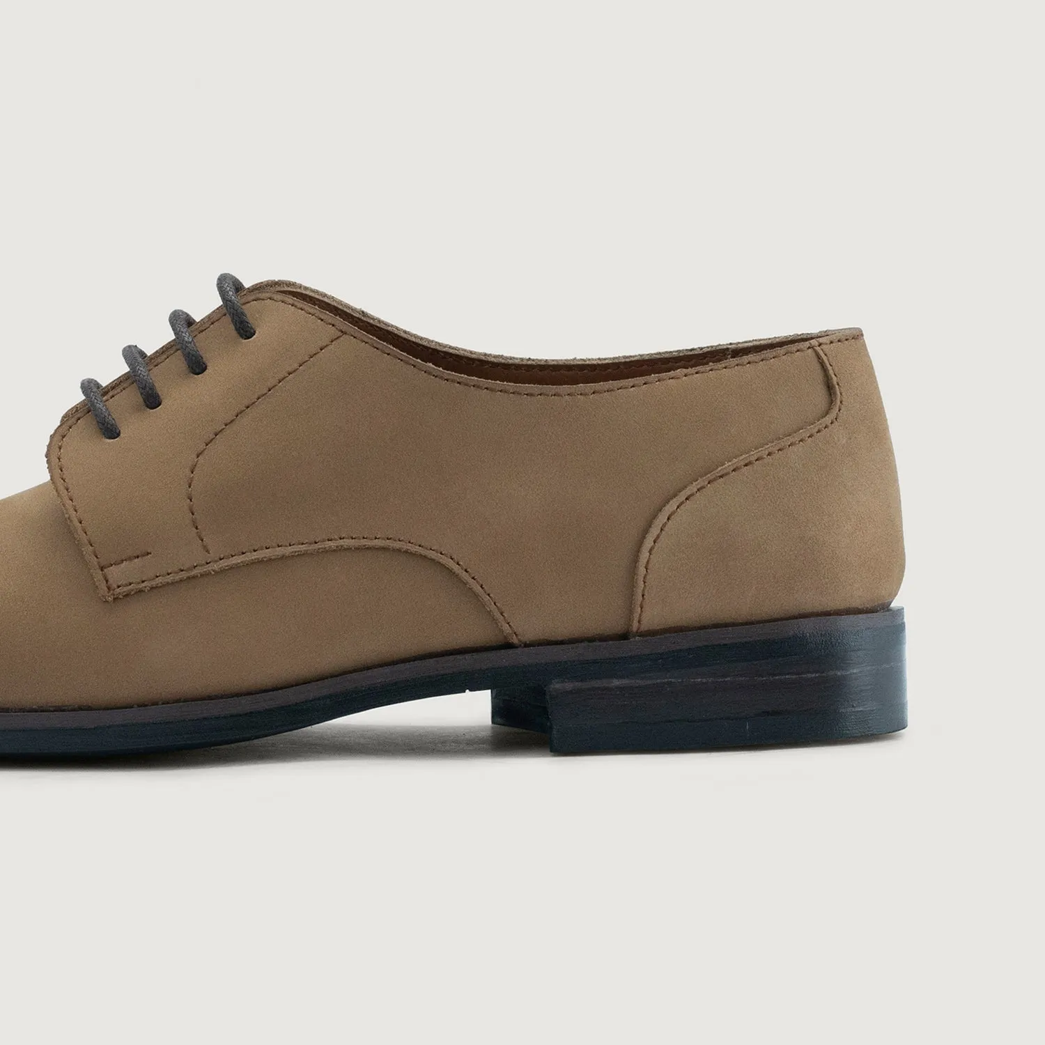 Attorney Derby Brown Nubuck Leather Shoes - StudGuard