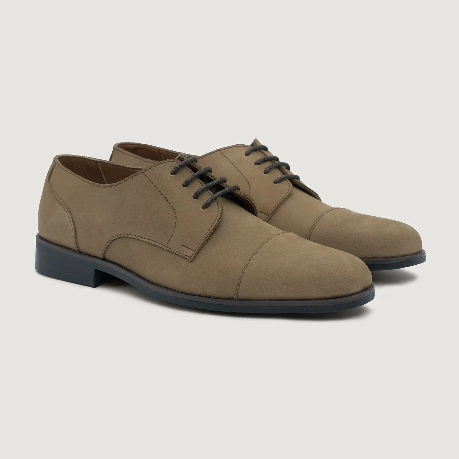 Attorney Derby Brown Nubuck Leather Shoes - StudGuard