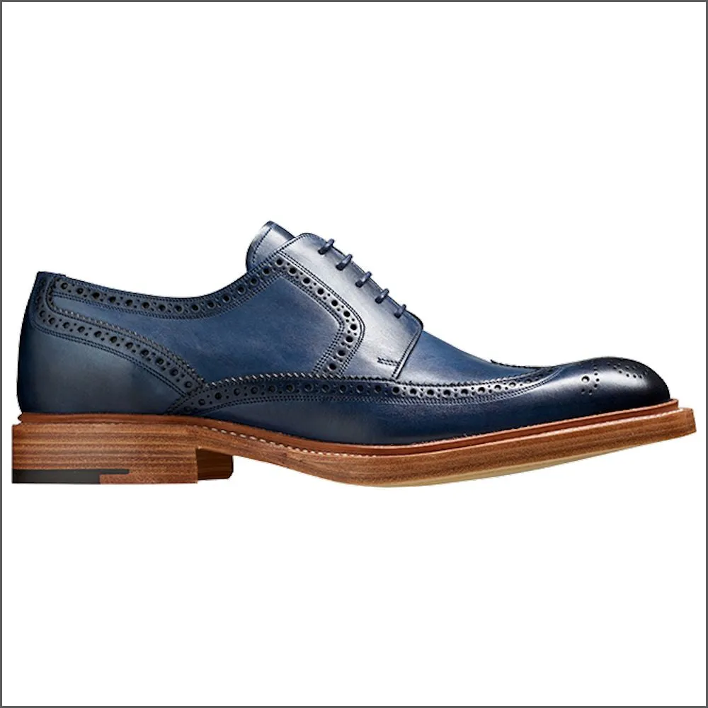 Barker Bailey Navy Hand Painted Derby Wingtip Brogue=