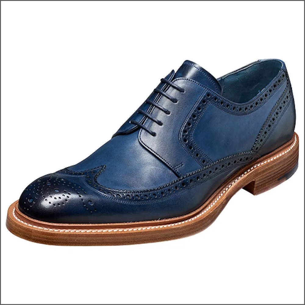 Barker Bailey Navy Hand Painted Derby Wingtip Brogue=