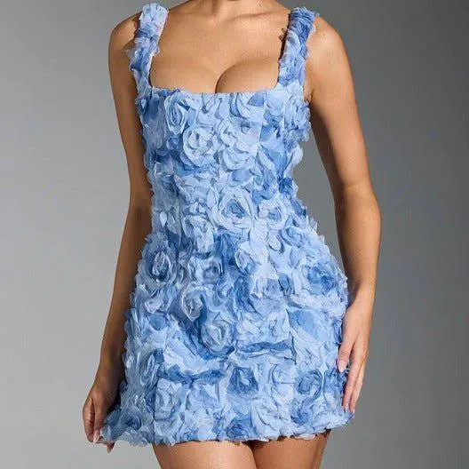 Betsy Floral-Appliqué Corset Mini Dress