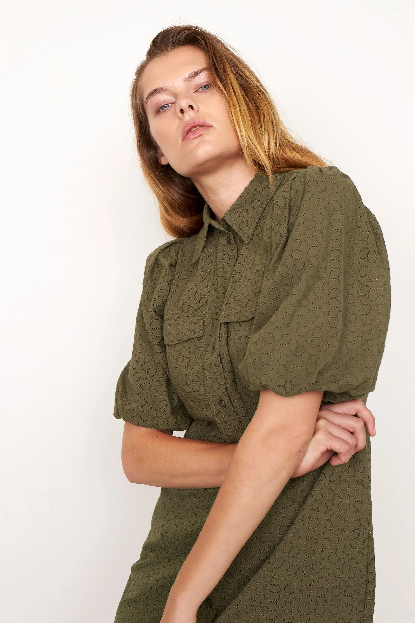 Bilbao Mini Dress - Stone Green