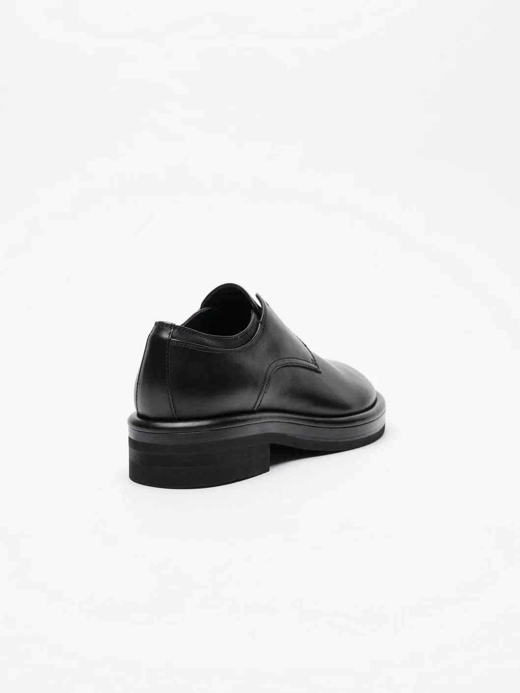 Black Leather Derby Shoes