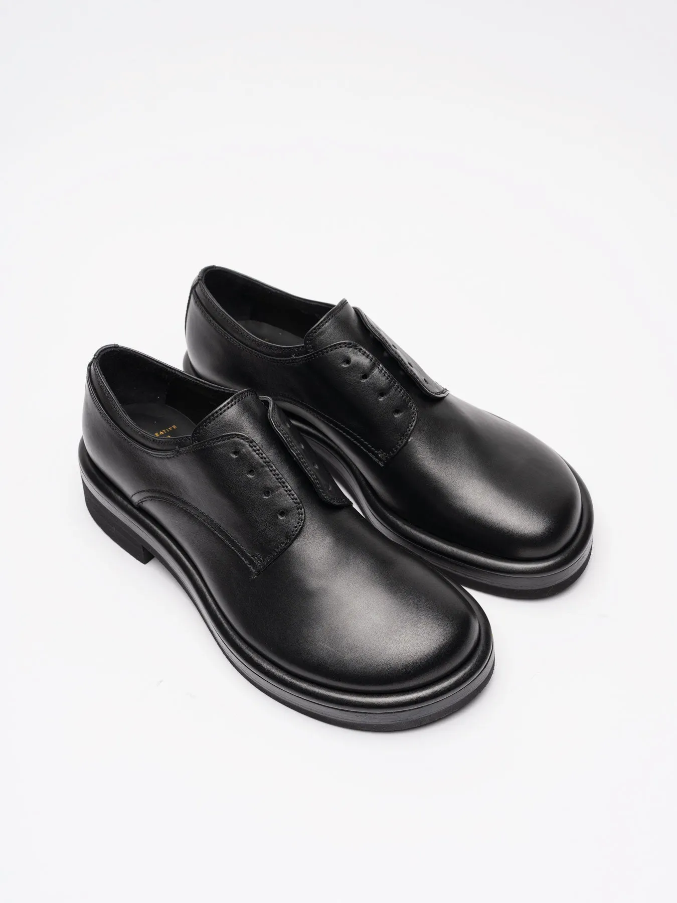 Black Leather Derby Shoes