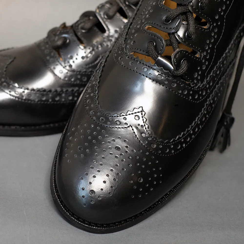 Black Leather Ghillie Brogues