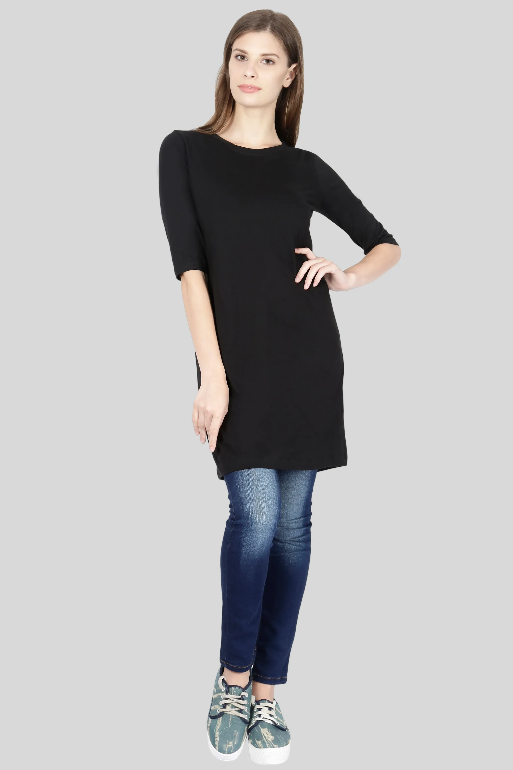 Black T-shirt Dress for women