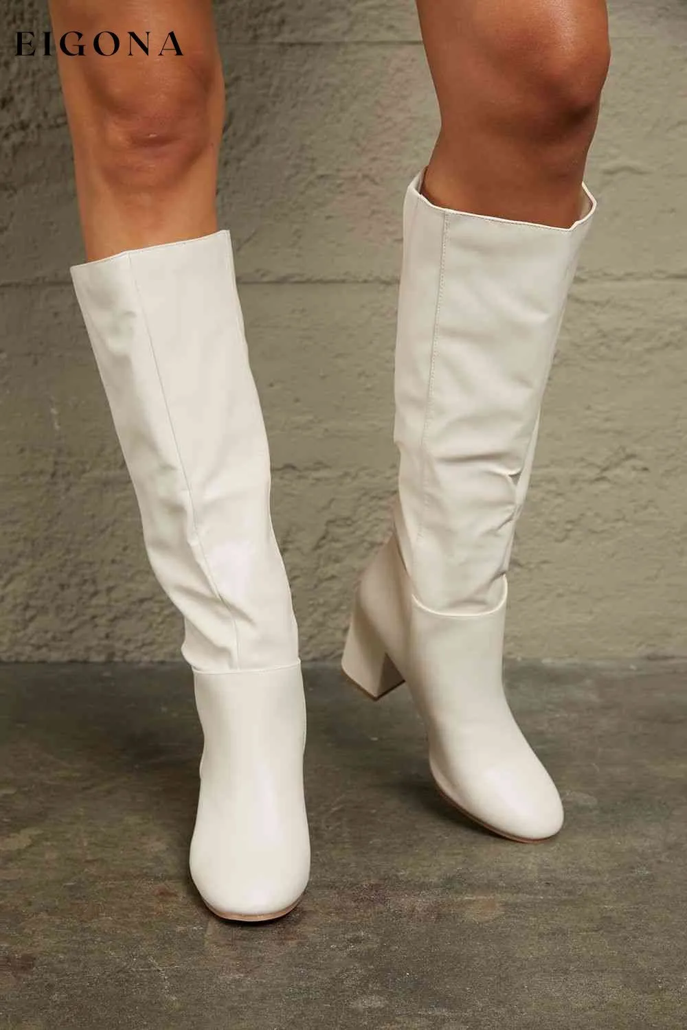 Block Heel Knee High Boots