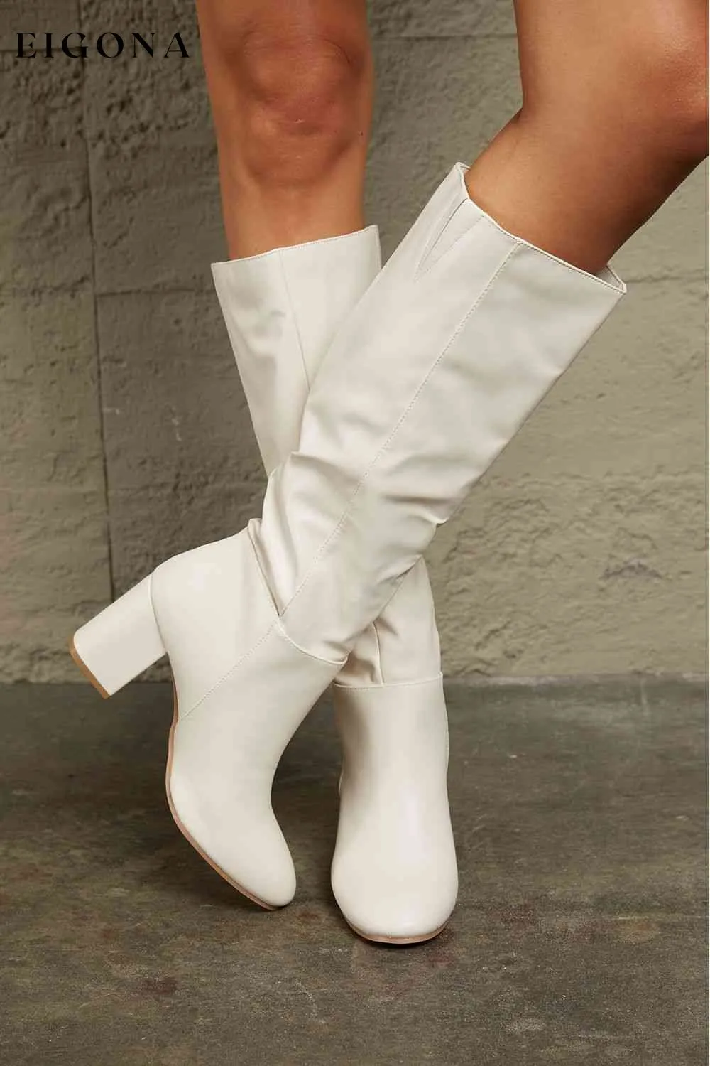 Block Heel Knee High Boots