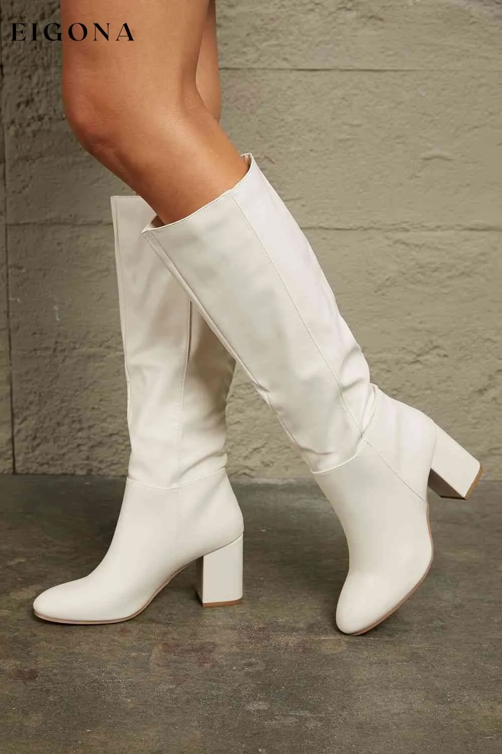 Block Heel Knee High Boots