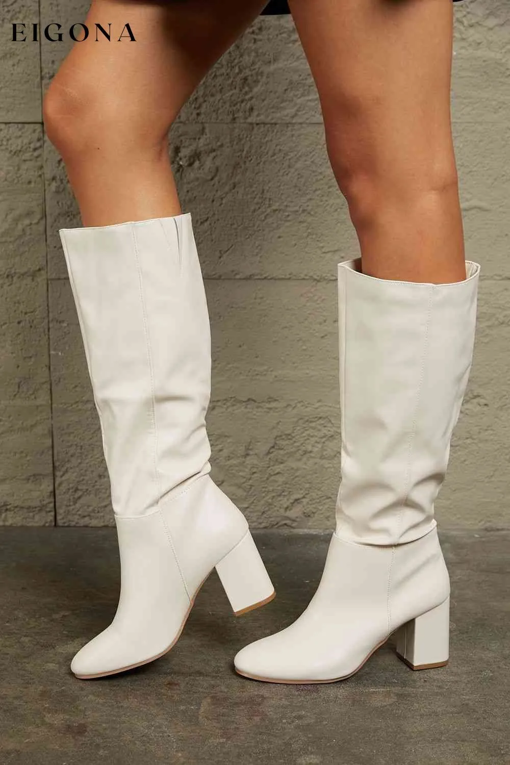 Block Heel Knee High Boots