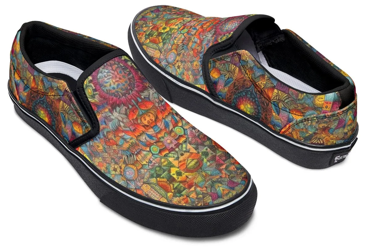 Blotter Patch Art Slip on Shoes