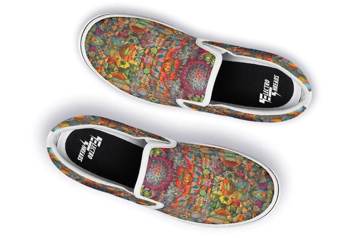 Blotter Patch Art Slip on Shoes