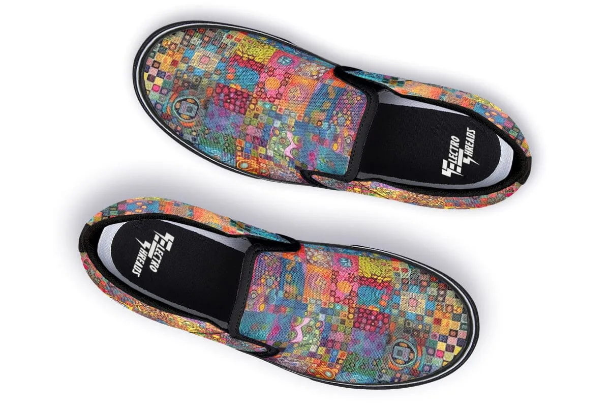 Blotter Patch Fuzz Slip on Shoes