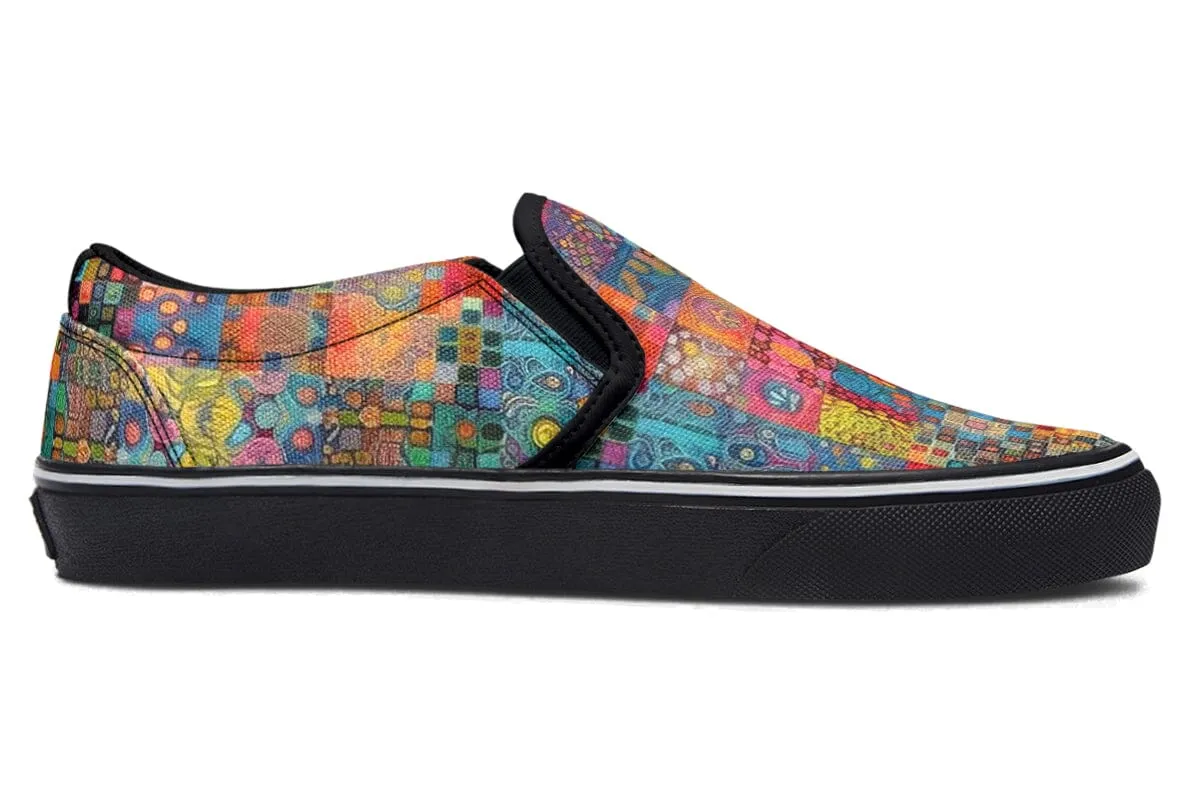 Blotter Patch Fuzz Slip on Shoes