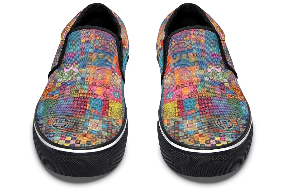 Blotter Patch Fuzz Slip on Shoes