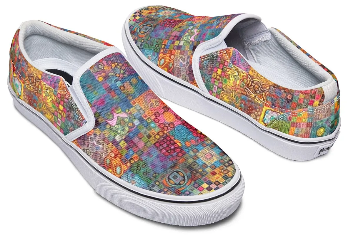 Blotter Patch Fuzz Slip on Shoes