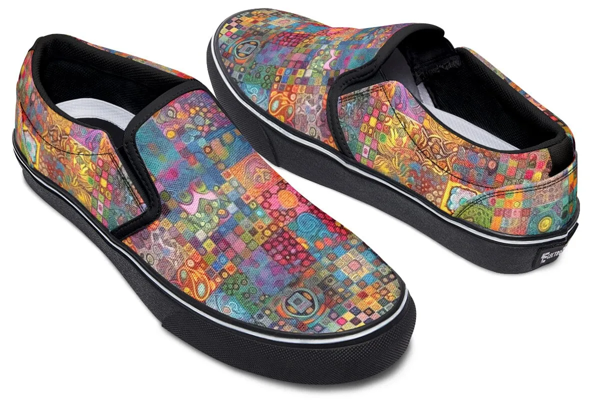 Blotter Patch Fuzz Slip on Shoes