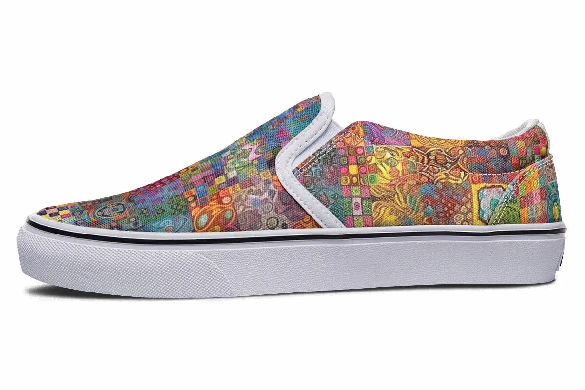 Blotter Patch Fuzz Slip on Shoes