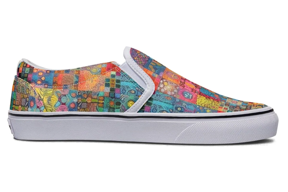 Blotter Patch Fuzz Slip on Shoes