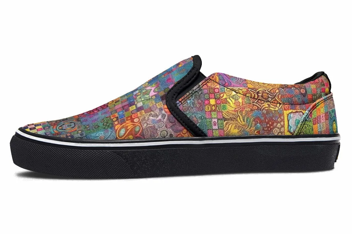 Blotter Patch Fuzz Slip on Shoes