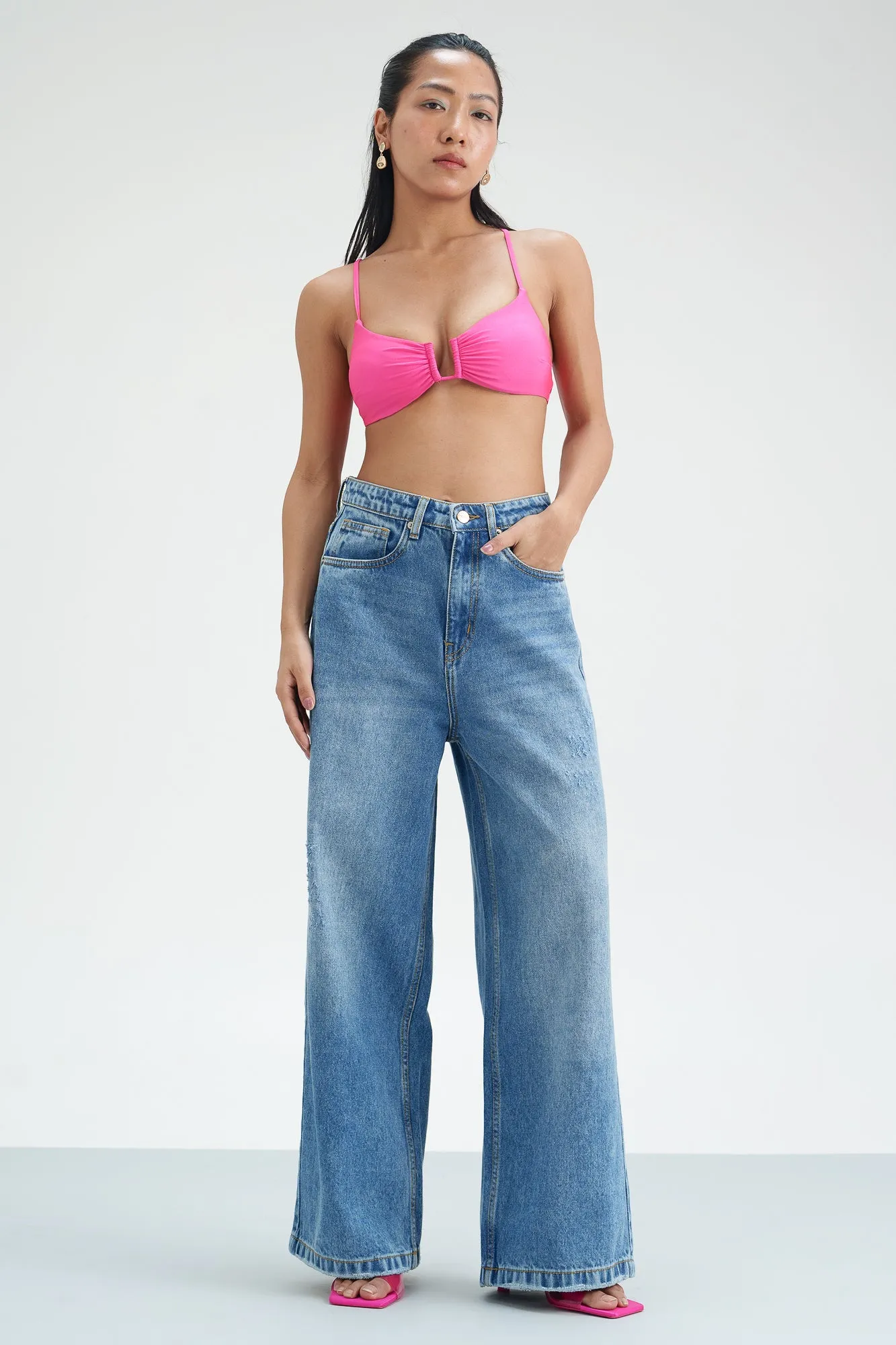 Blue Muse Wide Cropped Jeans