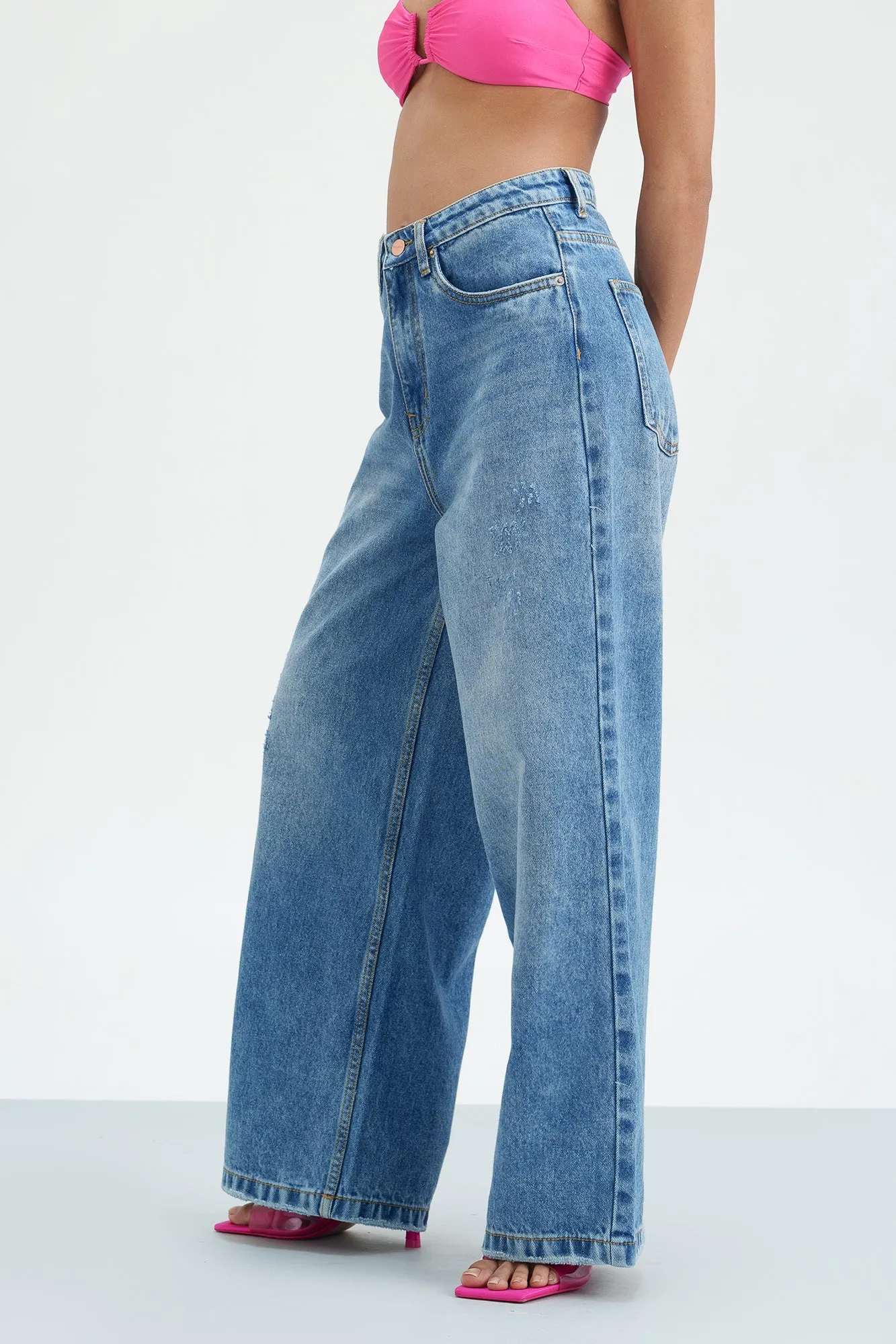 Blue Muse Wide Cropped Jeans