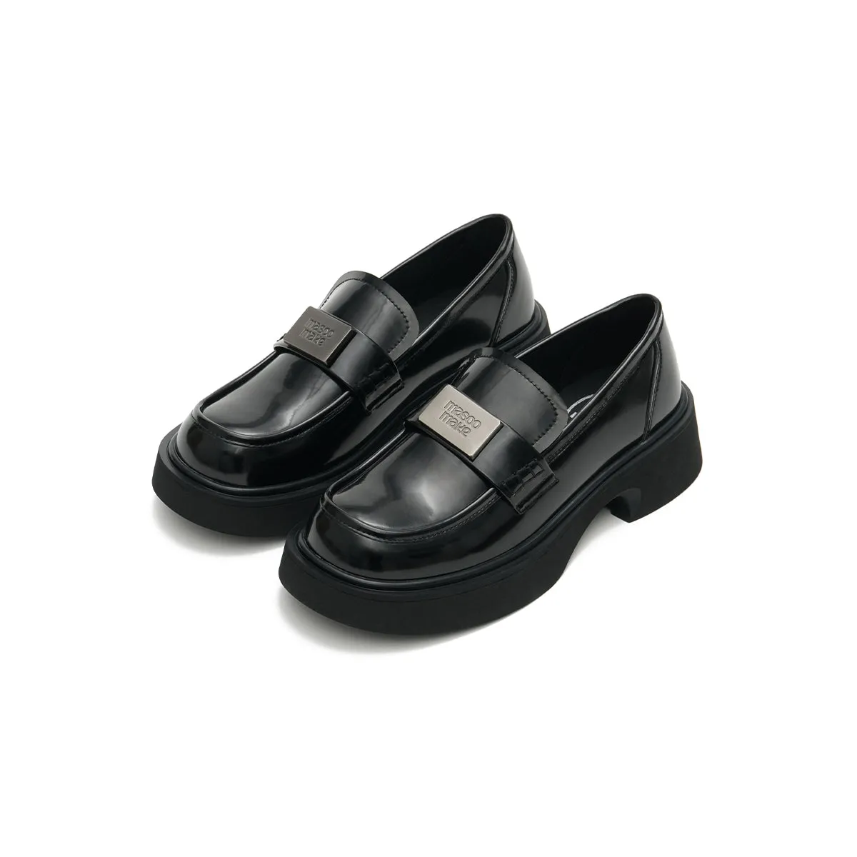 British Style Glossy Leather Loafers