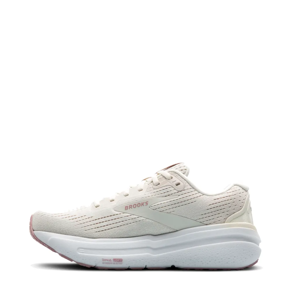 Brooks Women's Ghost Max 2 Sneaker in Coconut Milk/Gray/Zephyr