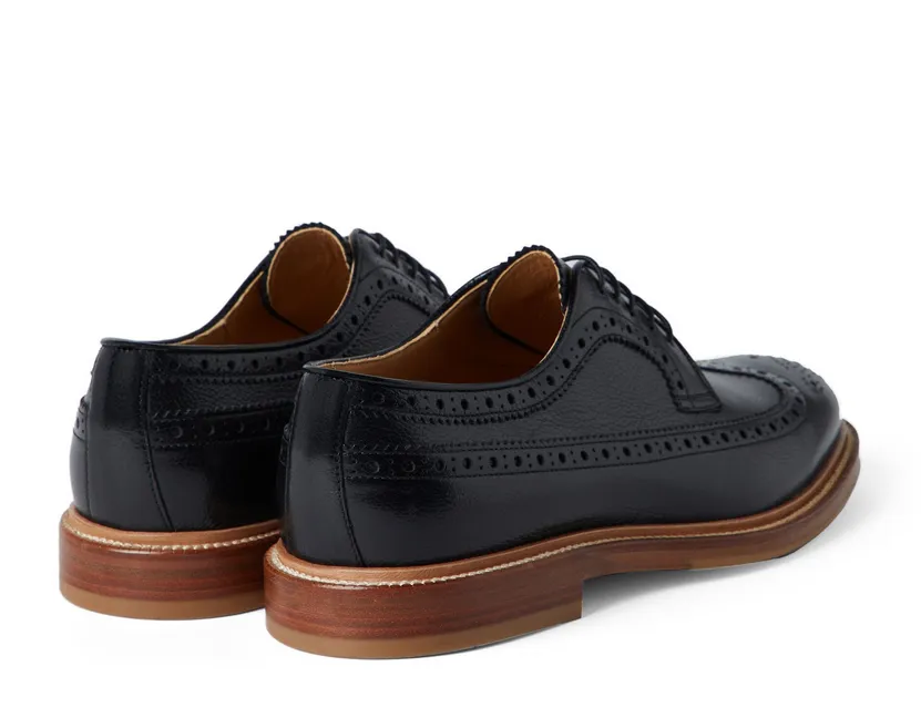 Brunello Cucinelli Men's Laced Leather Brogues In Black