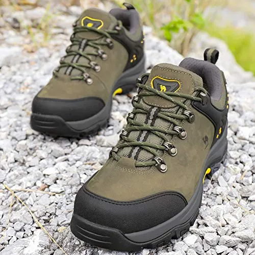 CAMEL CROWN Men's Hiking Shoes Low Top Trekking Boots Non-Slip Walking Sneakers for Outdoor Work Trail Casual(Grey,12)