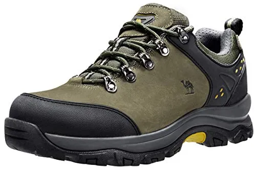 CAMEL CROWN Men's Hiking Shoes Low Top Trekking Boots Non-Slip Walking Sneakers for Outdoor Work Trail Casual(Grey,12)