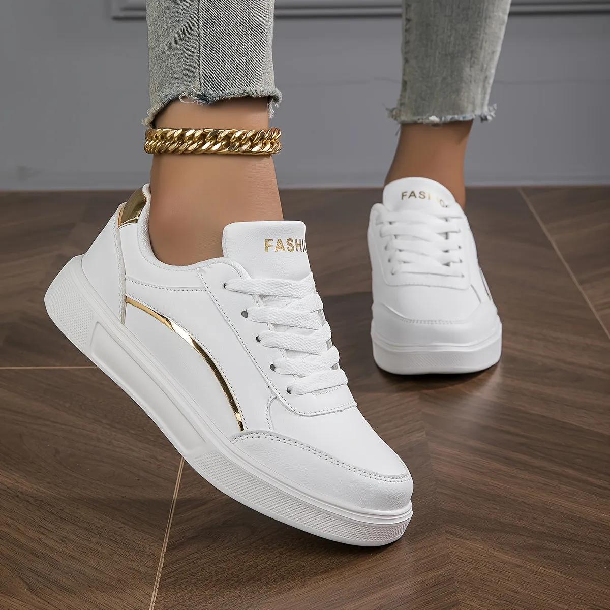 Casual Trendy Flat Skate Sneakers for Women | Perfect for Casual Days