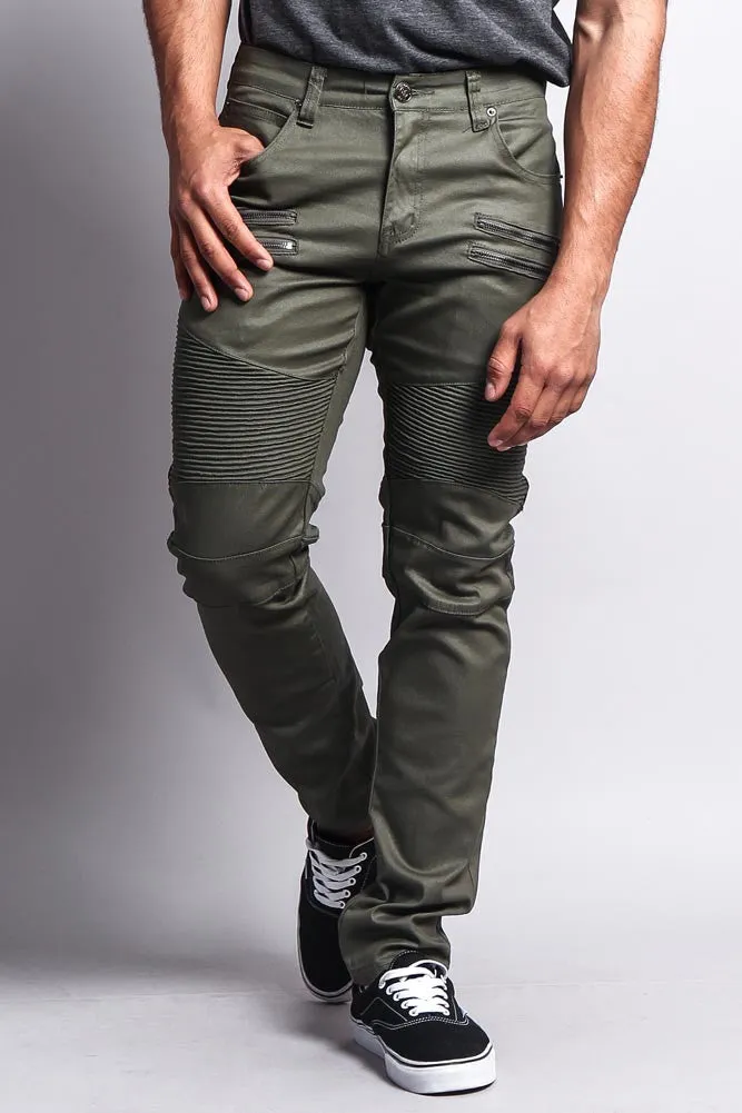 Coated Biker Jeans