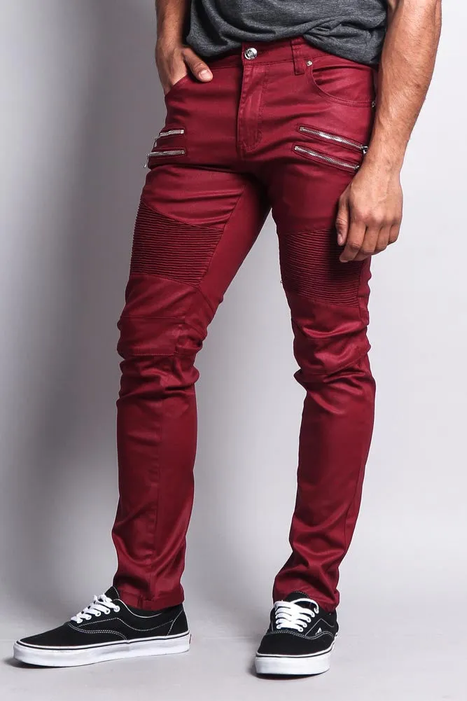 Coated Biker Jeans