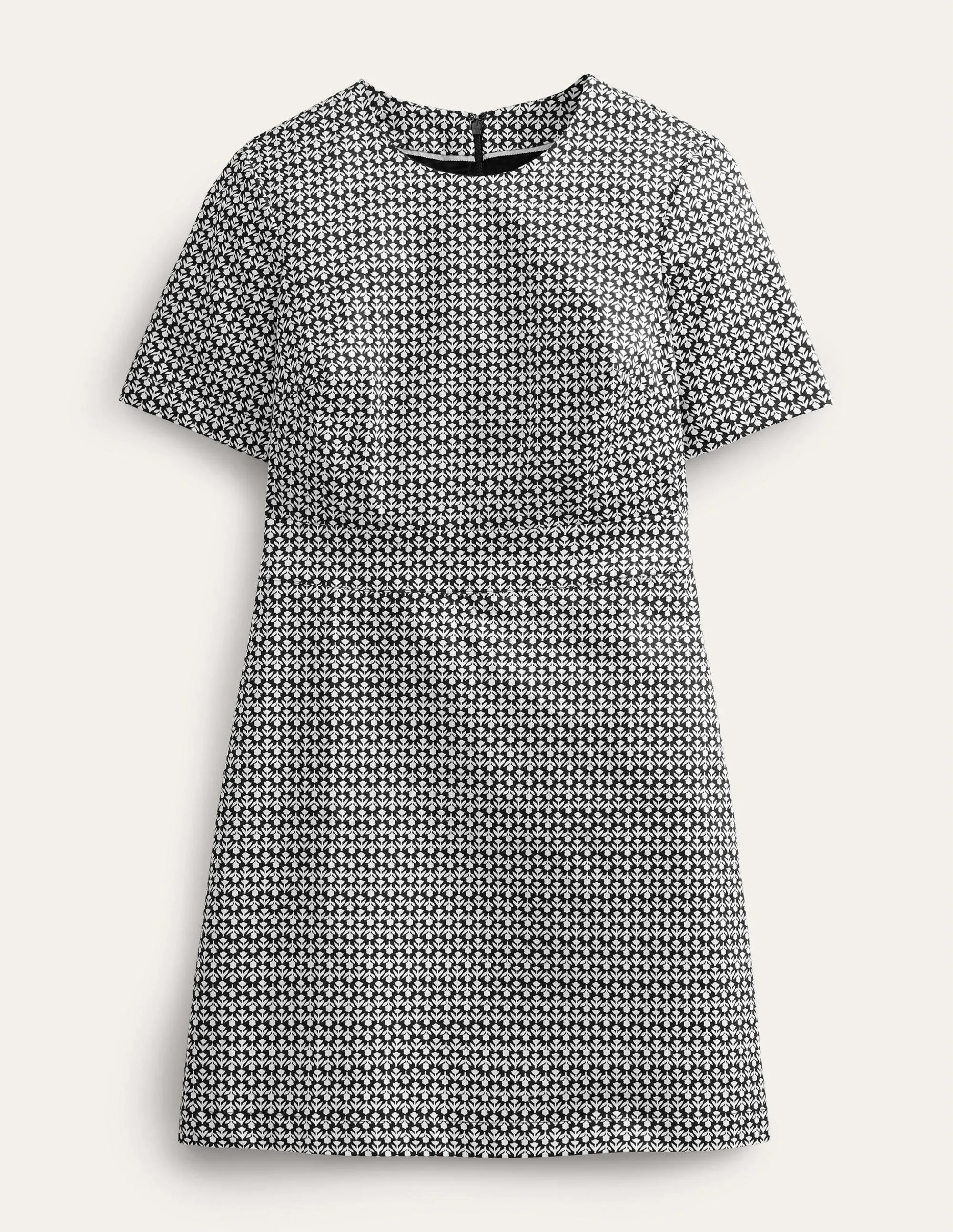 Cotton Mini Shift Dress-Black, Tulip Bud