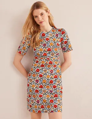 Cotton Mini Shift Dress-Multi, Enchanting Bloom