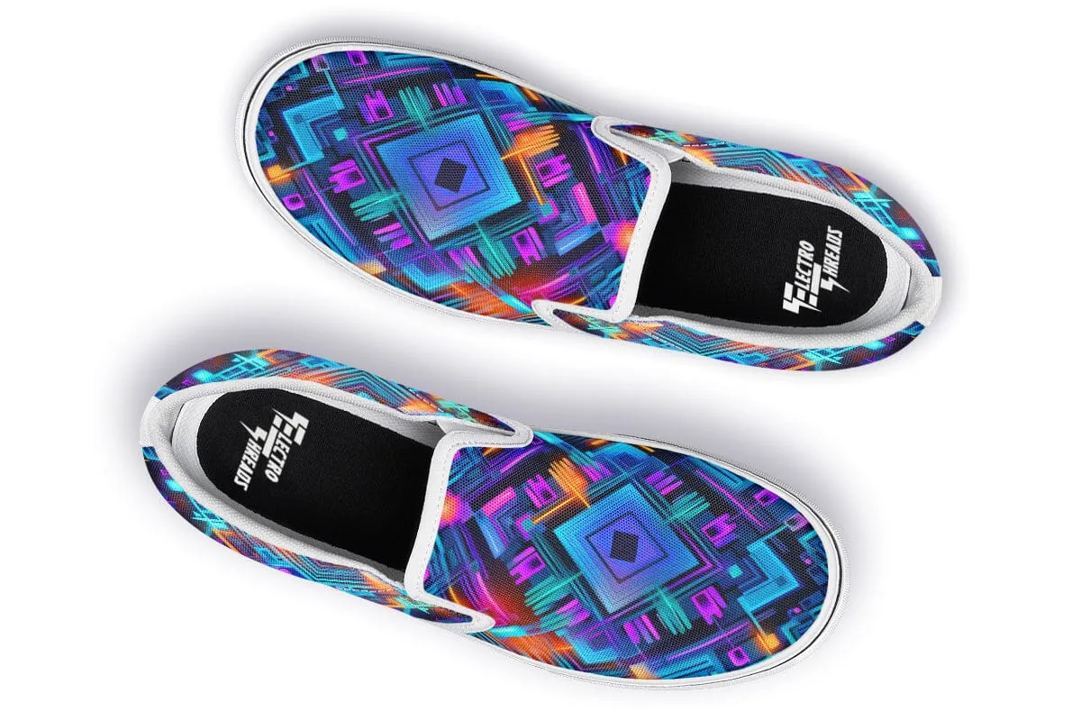 Cyan Convergence Slip on Shoes