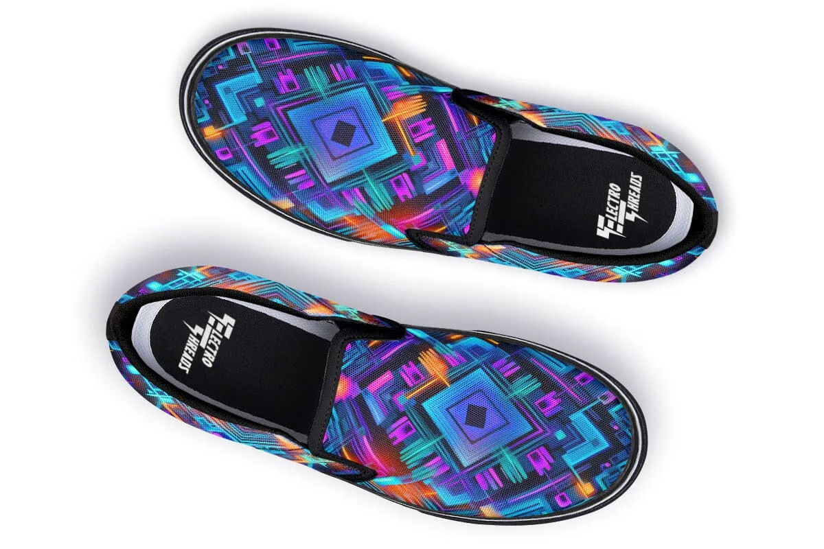 Cyan Convergence Slip on Shoes