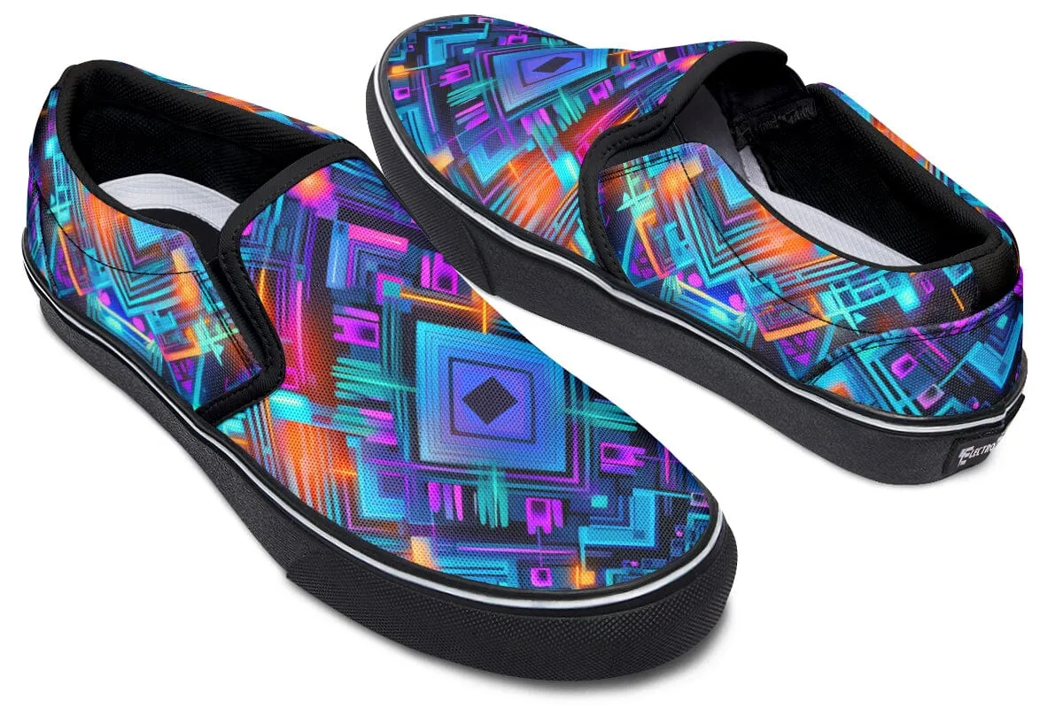 Cyan Convergence Slip on Shoes