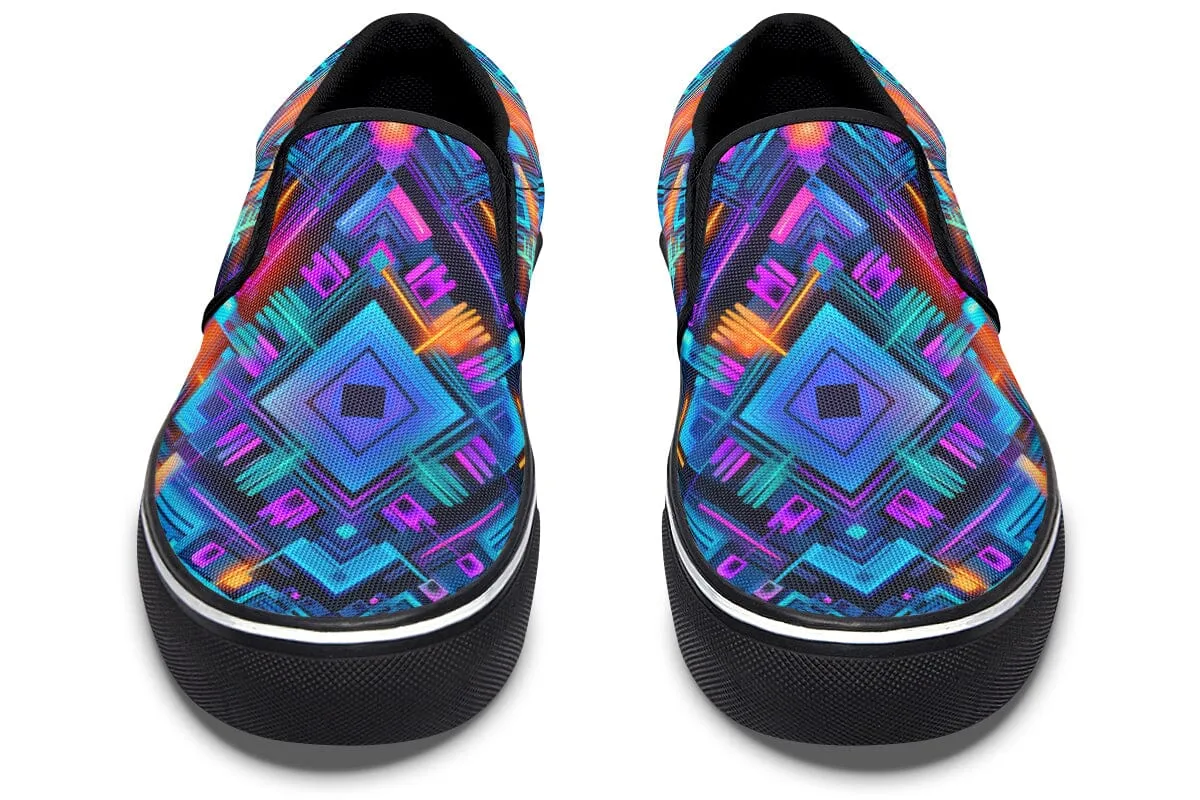 Cyan Convergence Slip on Shoes