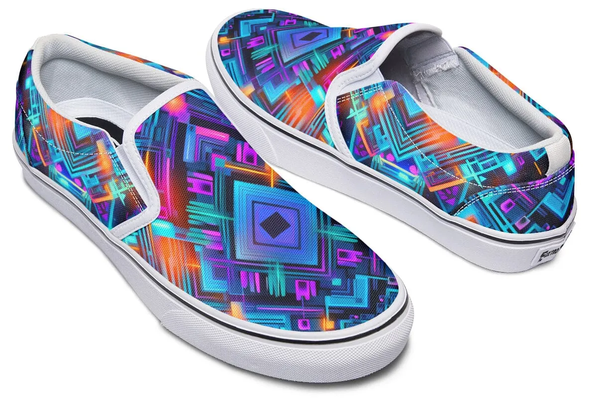 Cyan Convergence Slip on Shoes